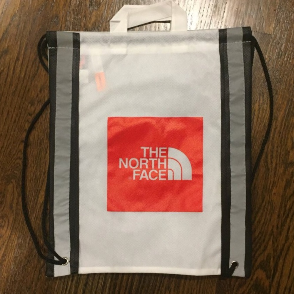 The north face white draw string back pack